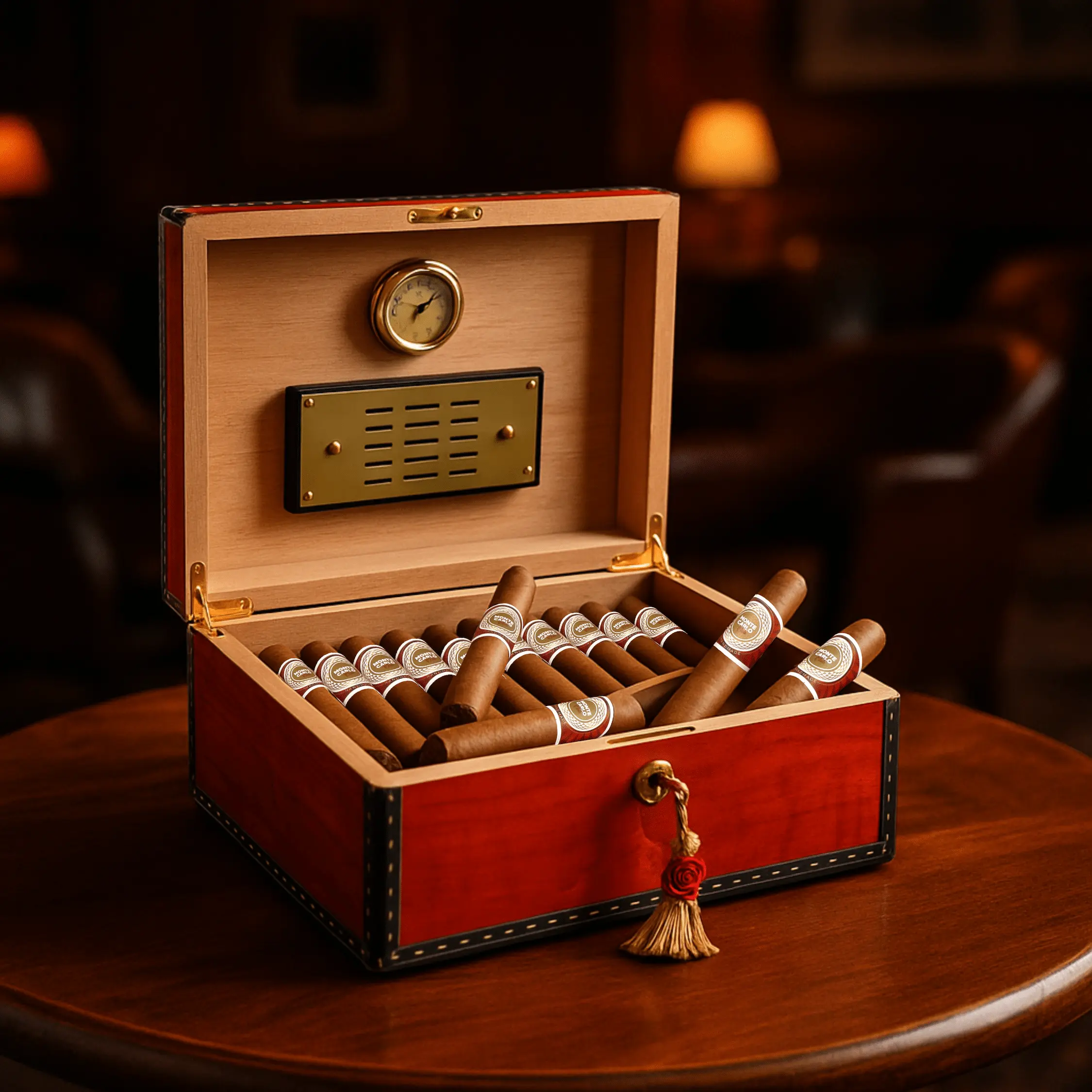 Monte-Carlo Club cigar enjoyed in a refined setting, embodying a timeless lifestyle.